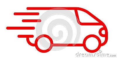 Fast shipping delivery truck, fast shipping service - vector Vector Illustration